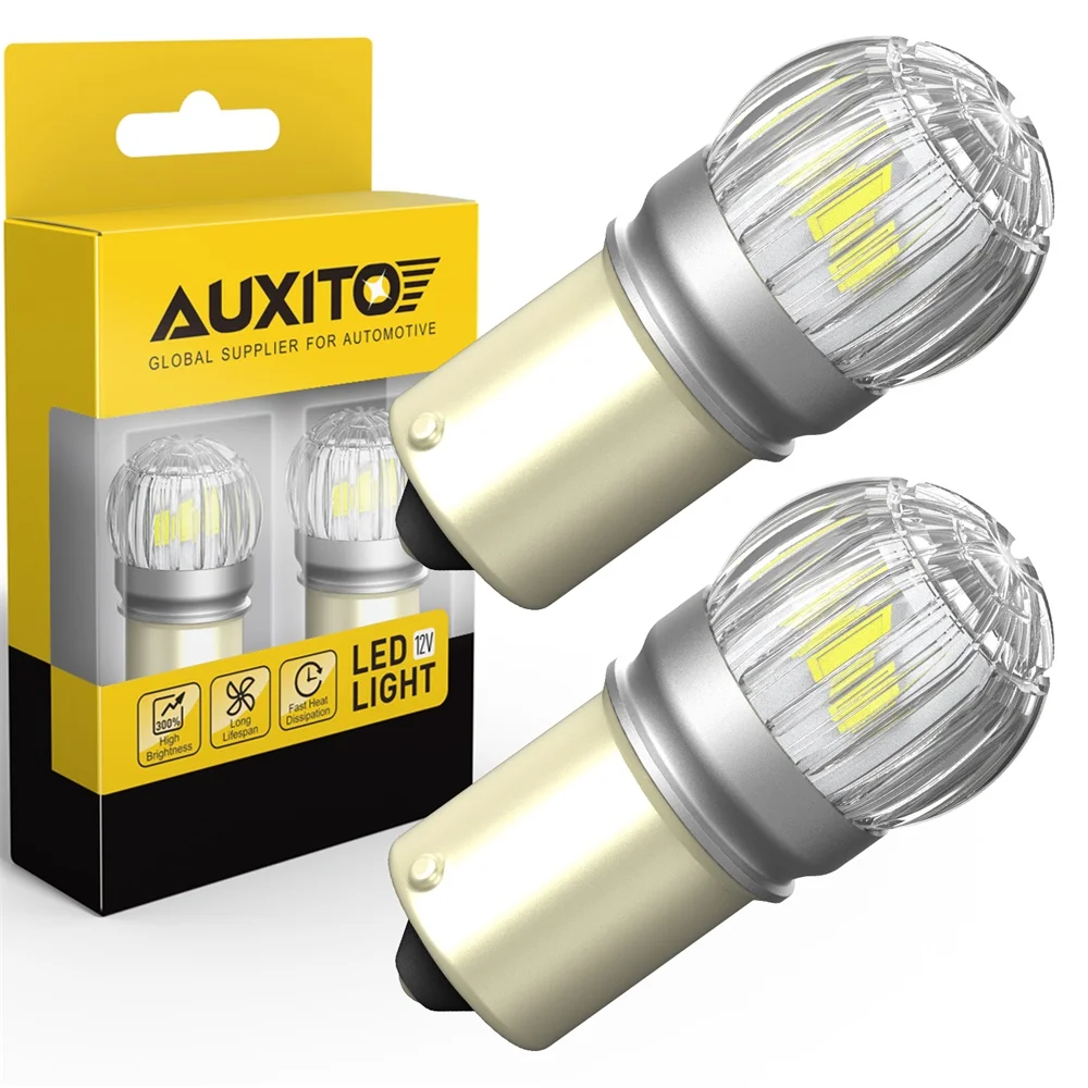 AUXITO 2Pcs BA15S P21W LED CANBUS 1156 T15 W16 T10 W5W LED Bulb Signal Lamp 6000K White Car DRL Reverse Daytime Running Lights