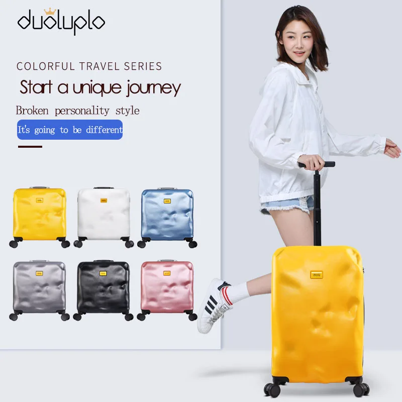 DUOLUPLO 2024 Italian Personality Design Travel Luggage Student Rolling Wheels ABS+PC Women Carry On Suitcase Men Trolley Case