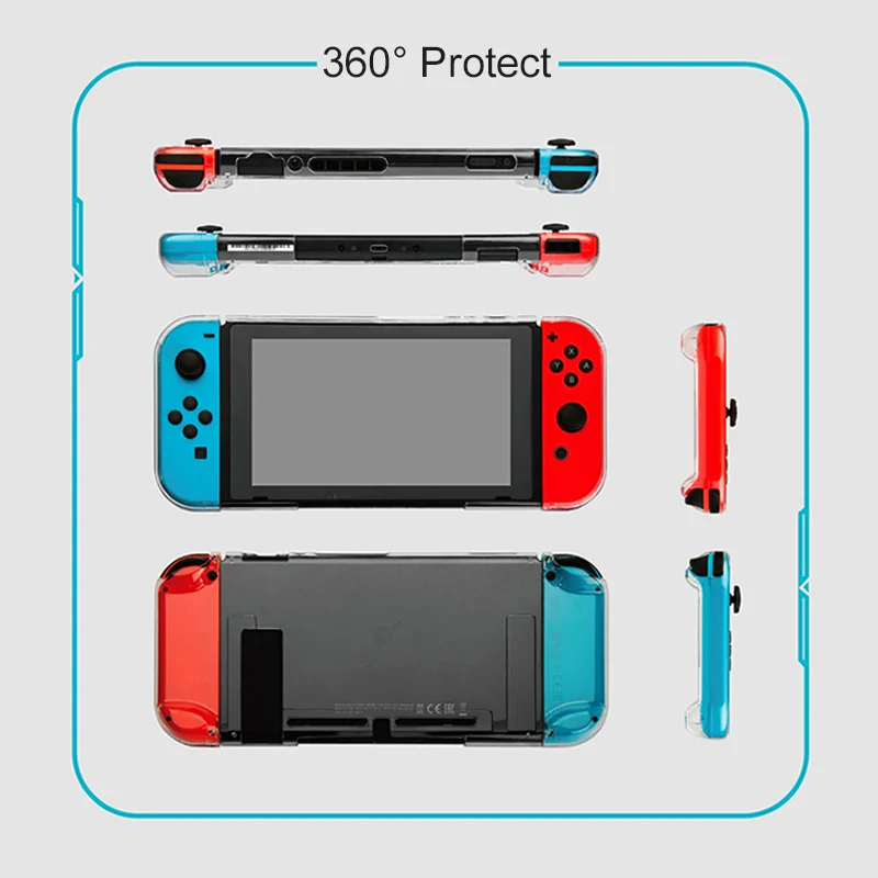 Gulikit NS17 Transparent Crystal Case for Nintendo Switch NS Switch 360 Protector Shell Compatible With ROUTE AIR Dock