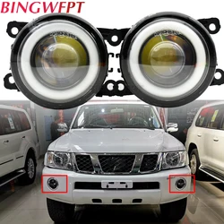 1 Pair/ Pack LED światła przeciwmgielne Angel Eye reflektor do jazdy dziennej DRL 12v dla Nissan Navara D40 2004-2015 dla Nissan Leaf 2011-2015