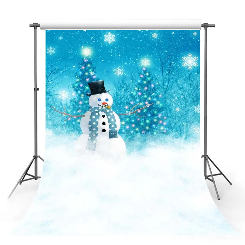 Avezano – arrière-plan de photographie de noël d'hiver, ciel étoilé, bonhomme de neige, château, décoration de Portrait de bébé, pour Studio Photo