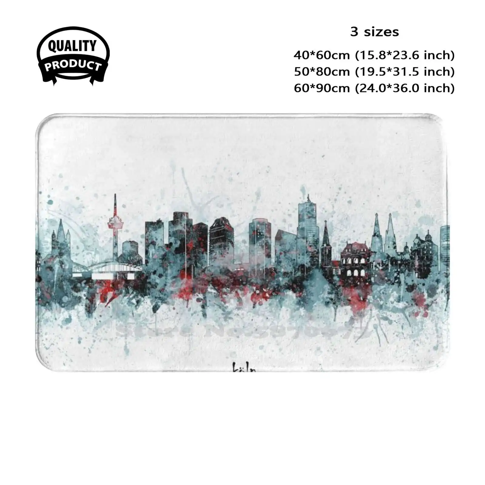 Cologne Skyline Soft Cushion Home Carpet Door Mat Car Rug Cologne Germany Cologne Skyline Cologne City Skyline Cologne