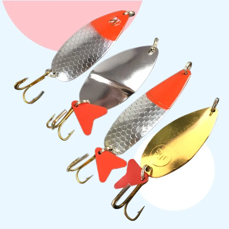 OLOEY 9g 13g 16g Sea Fishing Spoon Lure Parts Set Spoon Bait Metal Sequins Spoons Sets Artificial Hard Trout Treble Tackle