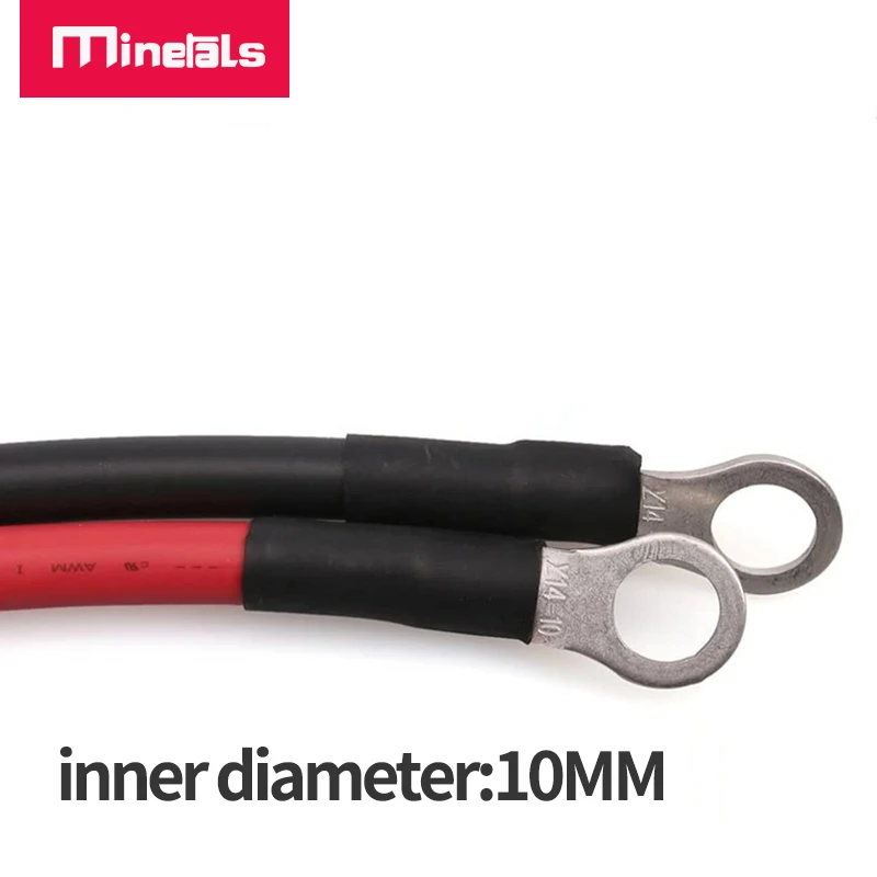 Cable de silicona de 6AWG, terminal de Nariz de cobre de doble extremo, conector 120A, sobrecorriente de 30cm, 50cm, 70cm, 90cm, 130CM, cables SR