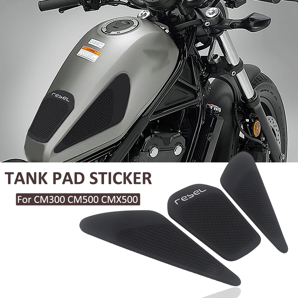 For Honda REBEL500 REBEL300 REBEL CMX 500 CM500 CM300 Motorcy Tank Rubber Sticker Protector Sheath Knee Tank Pad Grip Decal