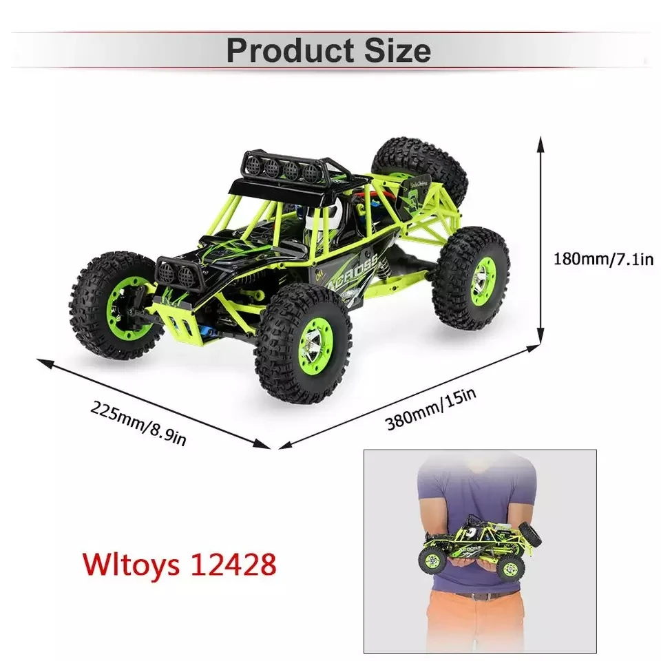 Wltoys 12428 1/12 Rc Xe Ô Tô Điều Khiển Từ Xa Xe 4Wd 50Km/H 2.4G Tốc Độ Cao Xe Tải Rc Lỗi Off-đường Xe Bánh Xích Leo Xe Đồ Chơi Cho Bé Trai