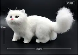 big real life white cat model plastic&furs simulation cat gift about 35x20cm xf2714
