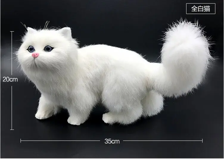 big real life white cat model plastic&furs simulation cat gift about 35x20cm xf2714