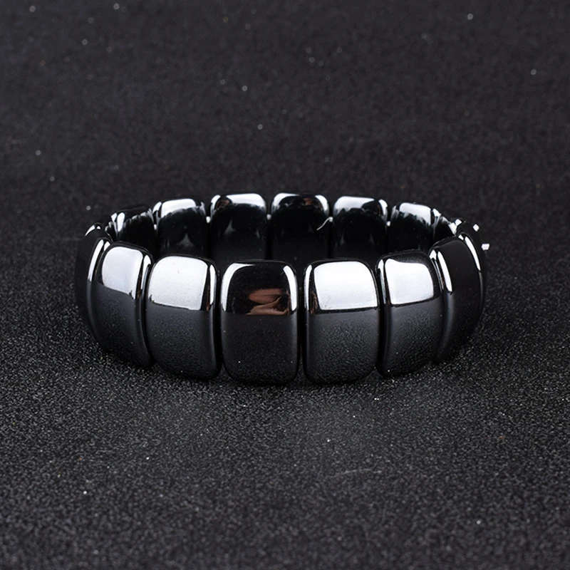 Fashion Hematite Charm Bracelets Men Nature High Polish Hematite Energy Magnetic Bracelets for Women New Positive Energy Jewelry