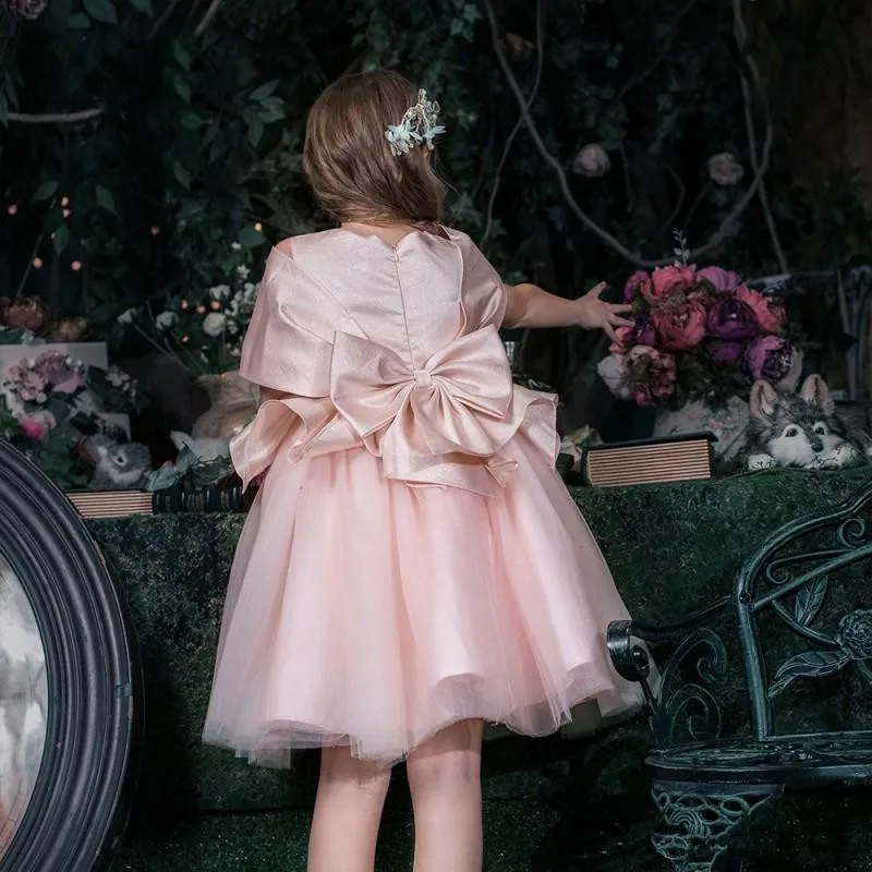 جديد فساتين فتاة الزهور الوردي فتاة فساتين لطيف تول الأميرة الرسمية طويلة الاطفال فستان الحفلات للفتيات فستان حفلات الزفاف