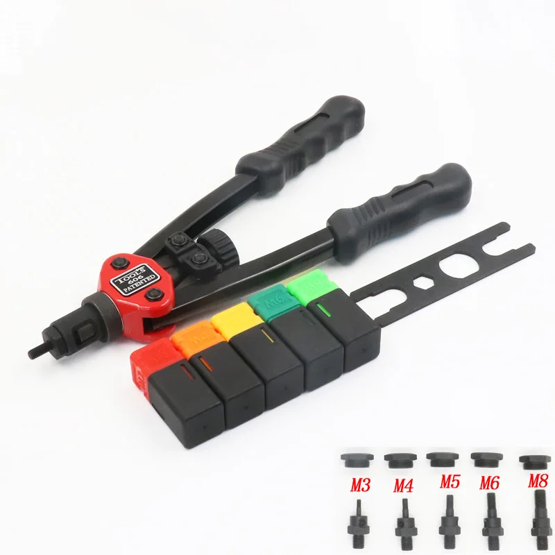 Auto Rivet Tool Blind Rivet Nut Gun Heavy Hand inser nut Tool Manual Mandrels M3 M4 M5 M6  M8