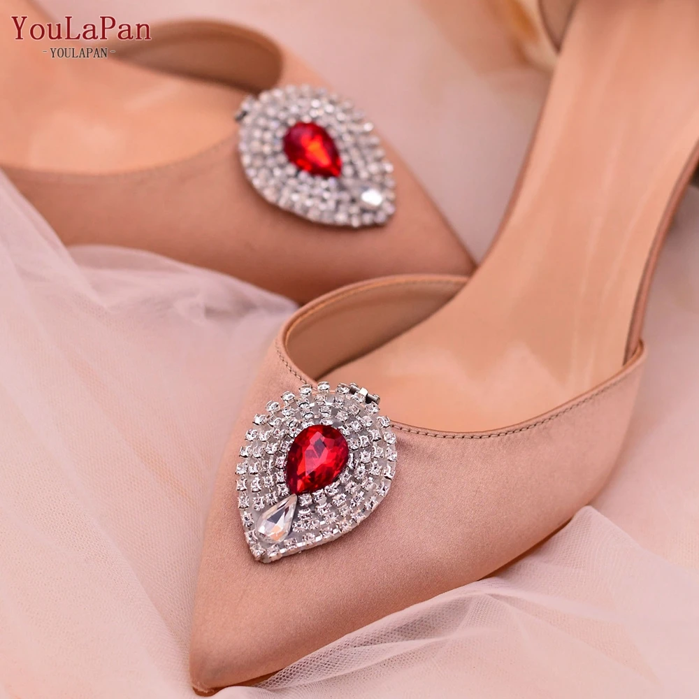 مقاطع أحذية Youlapan-crystal للنساء ، إكسسوارات ديكور أحجار الراين ، حفل زفاف ، x40