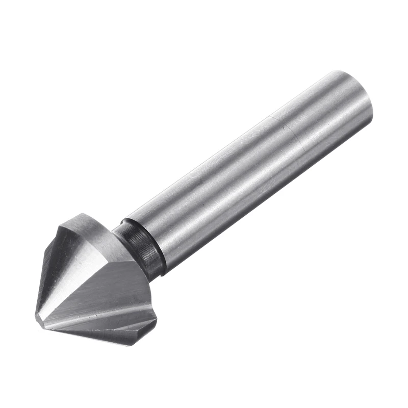 Ronde Schacht 6Pcs 3 Fluit 90 Graden Hss Afschuining Afkanten Cutter End Mill Tool Verzinkboor Boor Set 6.3-20.5Mm