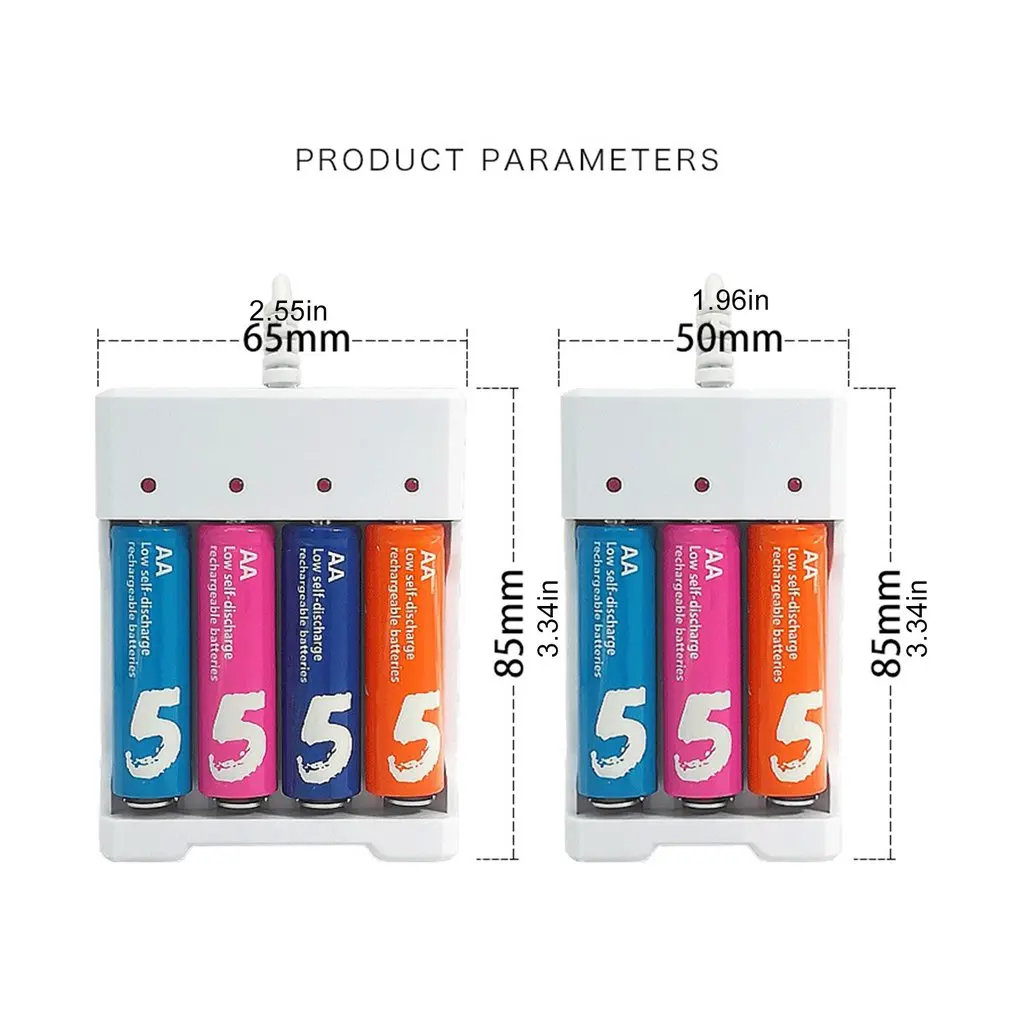 USB Slots Battery Charger Fast Charging Short Circuit Protection AAA and AA Rechargeable Battery Station High Quality
