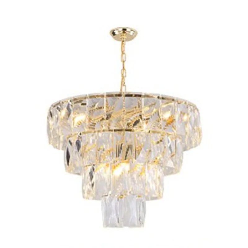 

Living Room Luxury Gold Steel Round Lustre K9 Crystal Led Pendant Lights Luminaria Hanging Lamp Indoor Lighting Lamparas Fixture