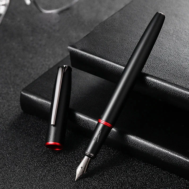 Pimio 916 Fountain Pen Malaga Urban Matte Black Gun Gray Red Black Nib Stationery Office School Supplies Pens