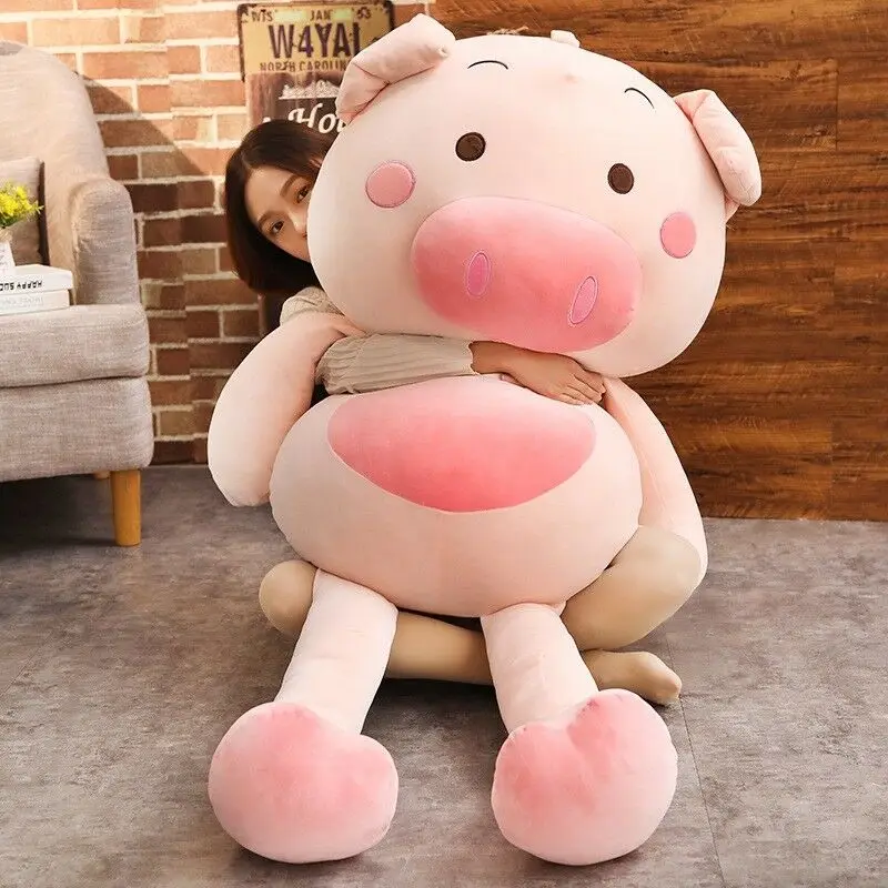 59'' Giant Big Lovely Pig Plush Soft Toy Doll Stuffed Animal Pillow Cushion Gift Toys for Children Plush Toys Cute