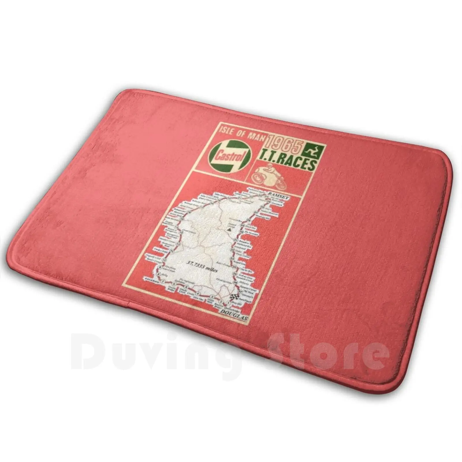 Isle Of Man Tt Vintage Map Carpet Mat Rug Cushion Soft Non-Slip Norton Moto Guzzi Laverda Isle Of Man Tt Race Bsa Joey