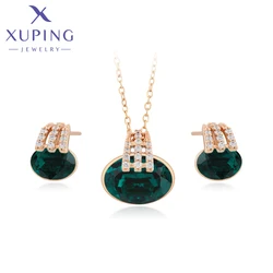 Xuping Jewelry Fashion Copper Alloy Elegant Earring Necklace Set Lovely Gold Color Charm Set for Women Vocation Gift A00727623