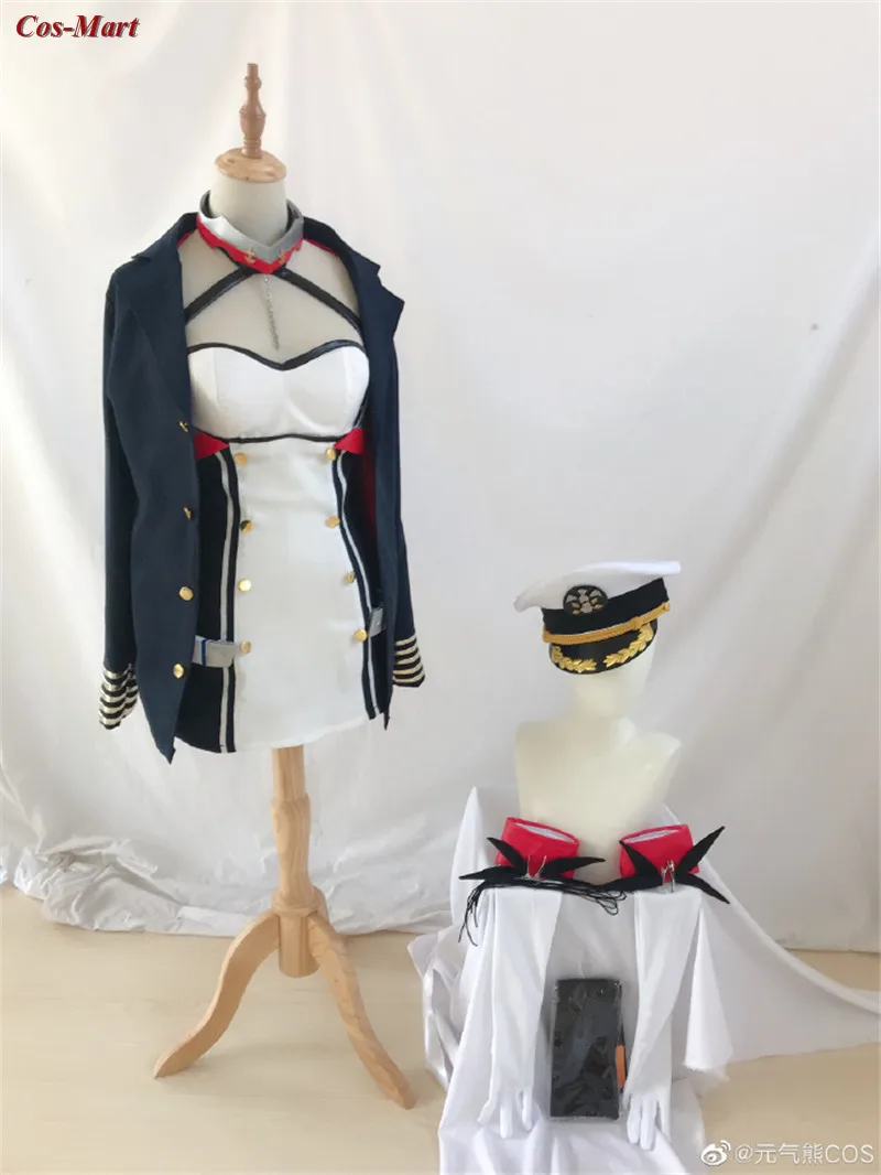 Cos-Mart Game Azur Lane USS Honolulu Cosplay Costume Cute Combat Uniform Dress Activity Party Role Play Clothing Custom-Make