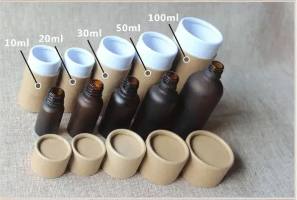 50pc 10/20/30/50/100ml Oil bottle packaging box kraft paper tube packing box dropper bottle round cardboard Lipstick Perfume box