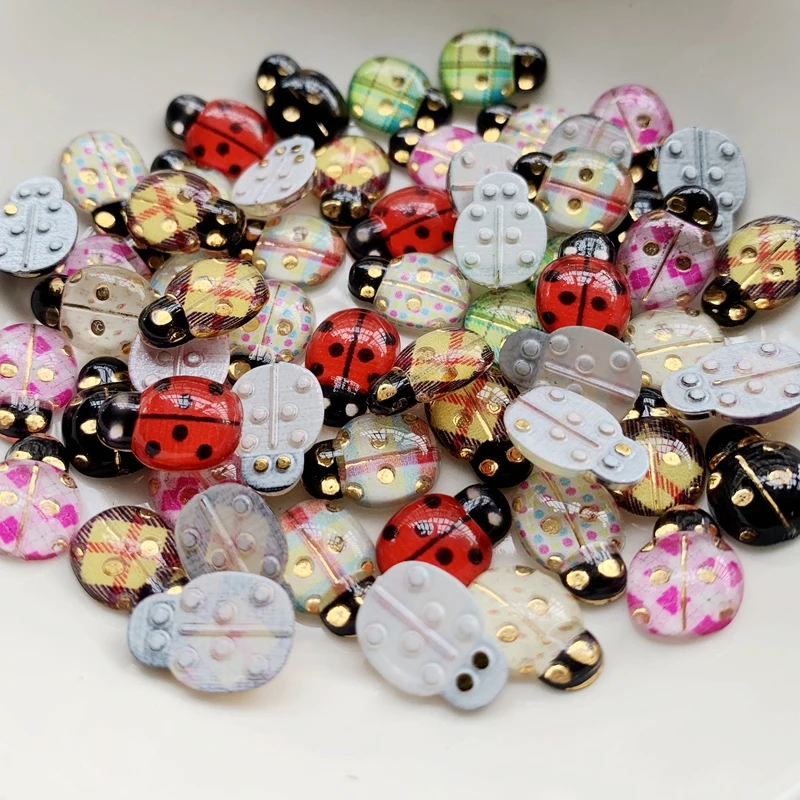 50pcs Lovely Beetle Flat Back Decorative Acrylic Scrapbook Home Floral Decorative DIY scrapbooking embellishments