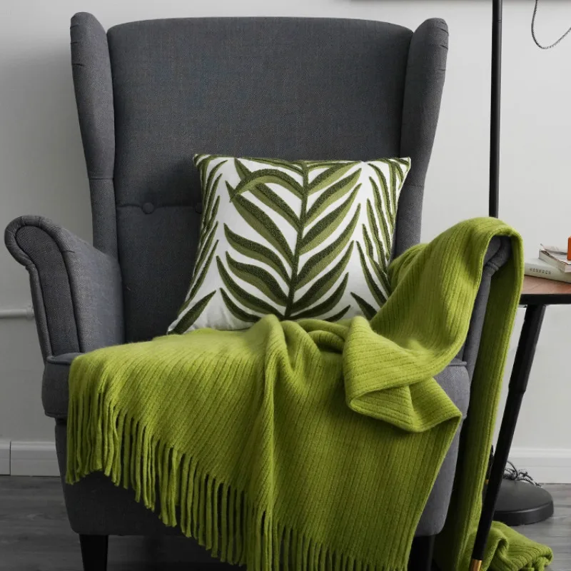 

2022 наволочка для подушки, декоративный чехол для подушки, современный простой художественный чехол с вышивкой листьев, наволочка для дивана, стула