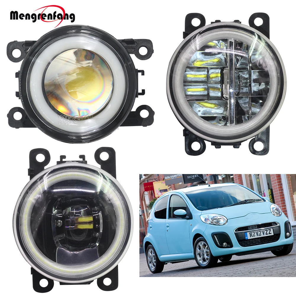 2 X Car H11 Fog Light LED Halo Ring Angel Eye Daytime Running Light DRL 12V For Citroen C1 (PM_, PN_) Hatchback 2005 -2014