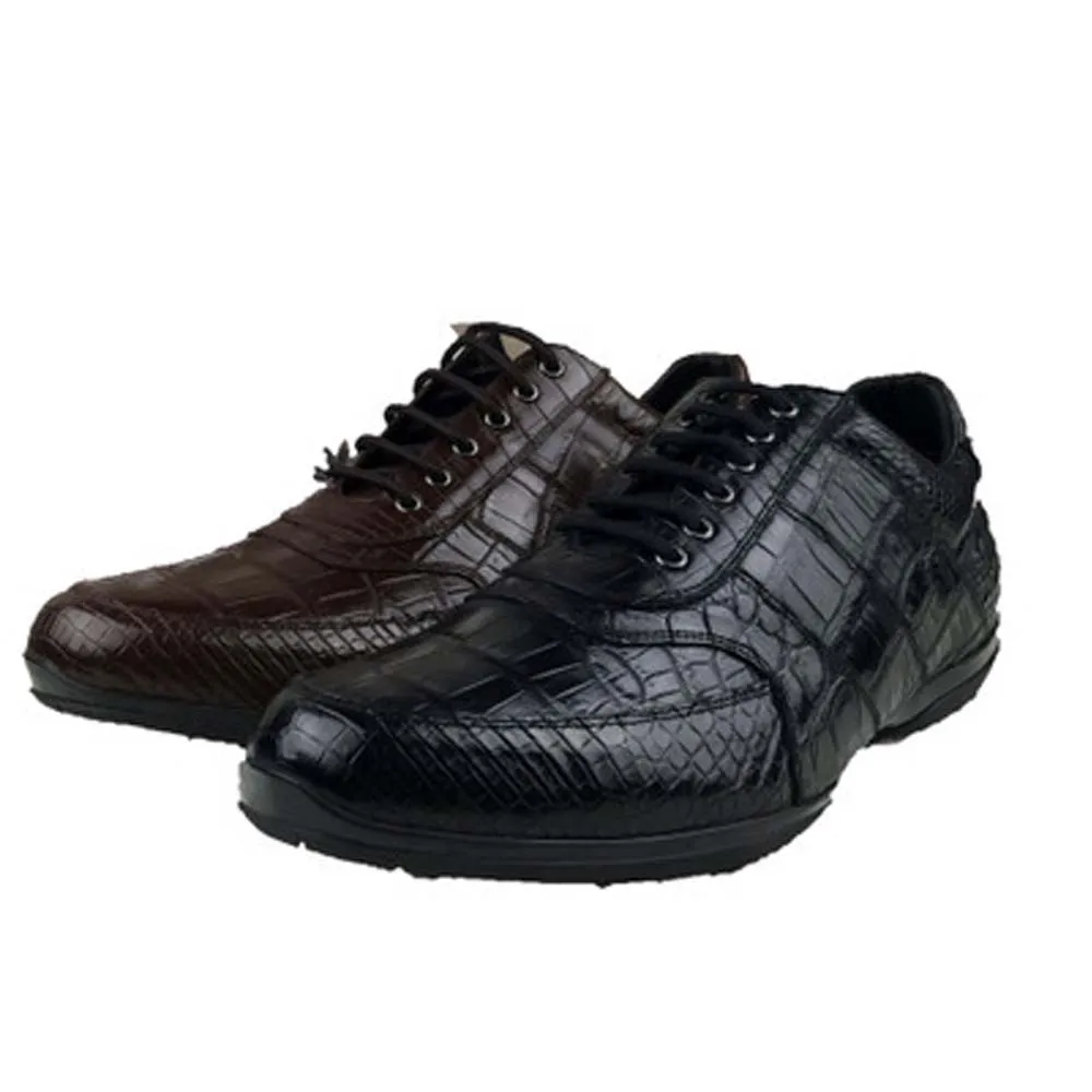 ousidun new  crocodile  Men's shoes Casual shoes  Men's shoes  lace-up  Low to help  Genuine crocodile leather  men shoes