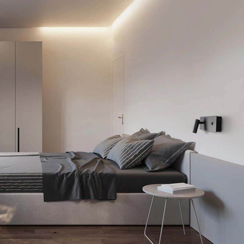 Aisilan LED Wall Lamp with Touch Dimmable Switch 6W CRI 97 Adjustable Angle and 3-CCT Wall Sconce for Bedroom Bedside
