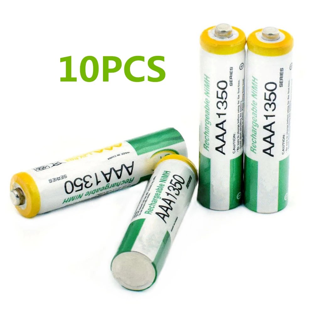 

10pcs/lot Large capacity 1350mAh 1.2V AAA rechargeable battery for children's toys AAA NiMH rechargeable battery