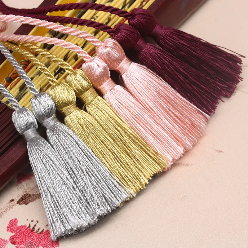 5pcs/Pack 54cm Color Polyester Ice Silk Long Tassel Trim DIY Craft Curtains Hang Rope Fringe Trim Ornaments Clothes Accessories