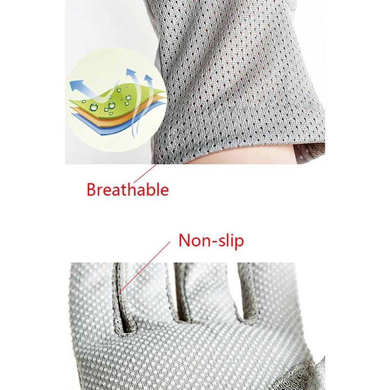 Guantes de algodón con estampado de lunares para mujer, antideslizantes, transpirables, finos, protección solar UV, 2024