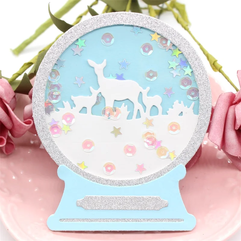 KSCRAFT Snow Globe Shaker wykrojniki do metalu szablony do scrapbookingu/ozdobny album na zdjęcia wytłaczania kart papierowych