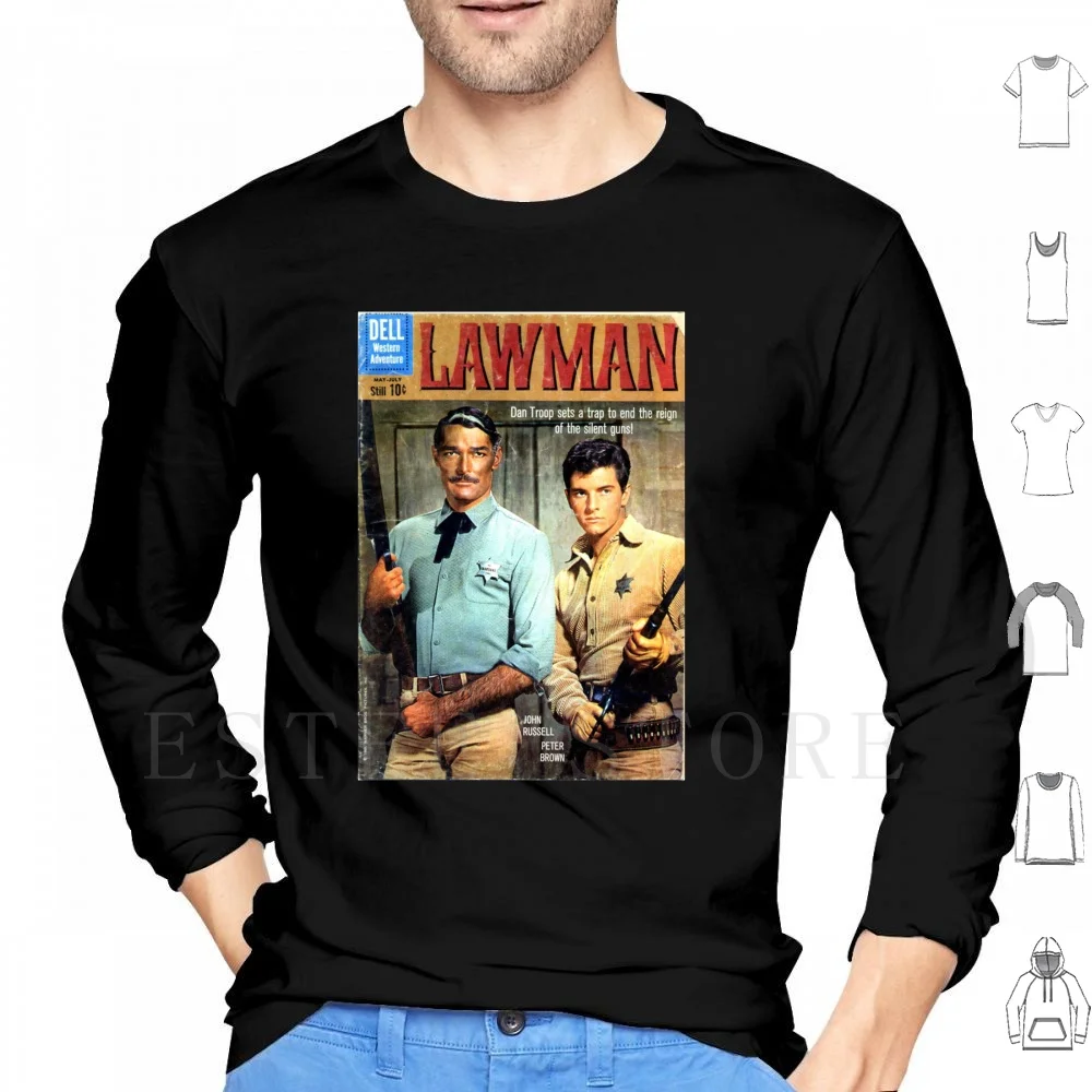 Lawman moletom com capuz de manga comprida Lawman Western Cowboy TV anos 60