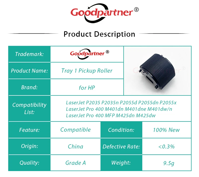 10X RL1-2120-000 RL1-3307-000 Tray 1 Pickup Roller for HP P2035 P2055 400 M401 M425 for CANON D1120 D1150 D1170 D1180 D1320