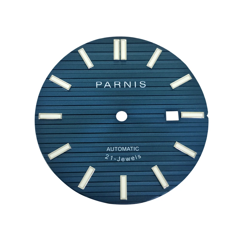 Parnis 34.5 مللي متر ساعة زرقاء قرص ساعة وجه مضيئة أجزاء مناسبة لحركة 8215/2813 إكسسوارات ساعات رجالية