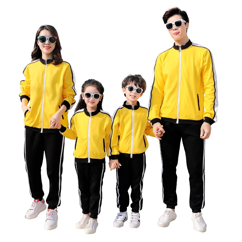 

Family Matching Clothes Autumn Winter Father Mother Kids Baby Uniform Suit Coat with Pants 2Pcs Set Children School Sports Sets