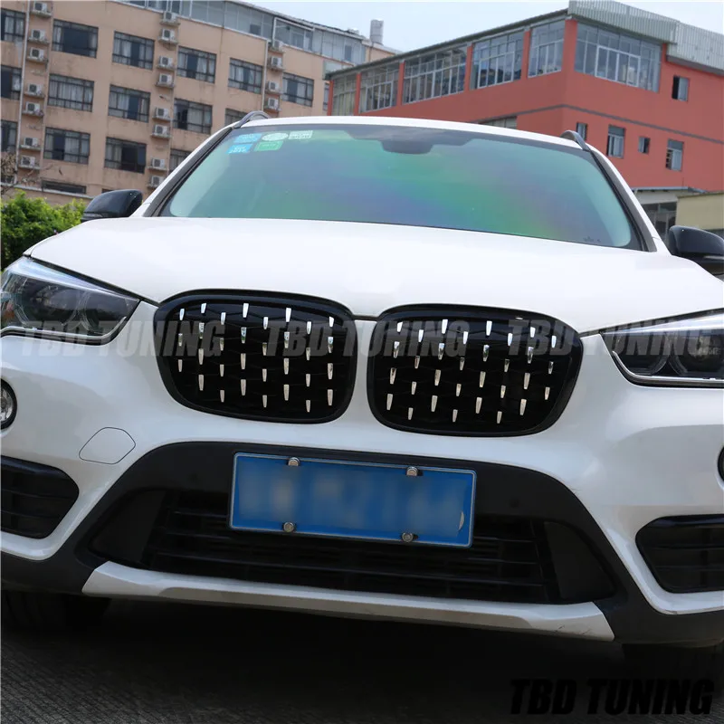 For BMW X1 2016-2019 F49 xDrive25i xDrive20d xDrive20i Front Racing Grille Meteor Shower Style  Decorative accessories