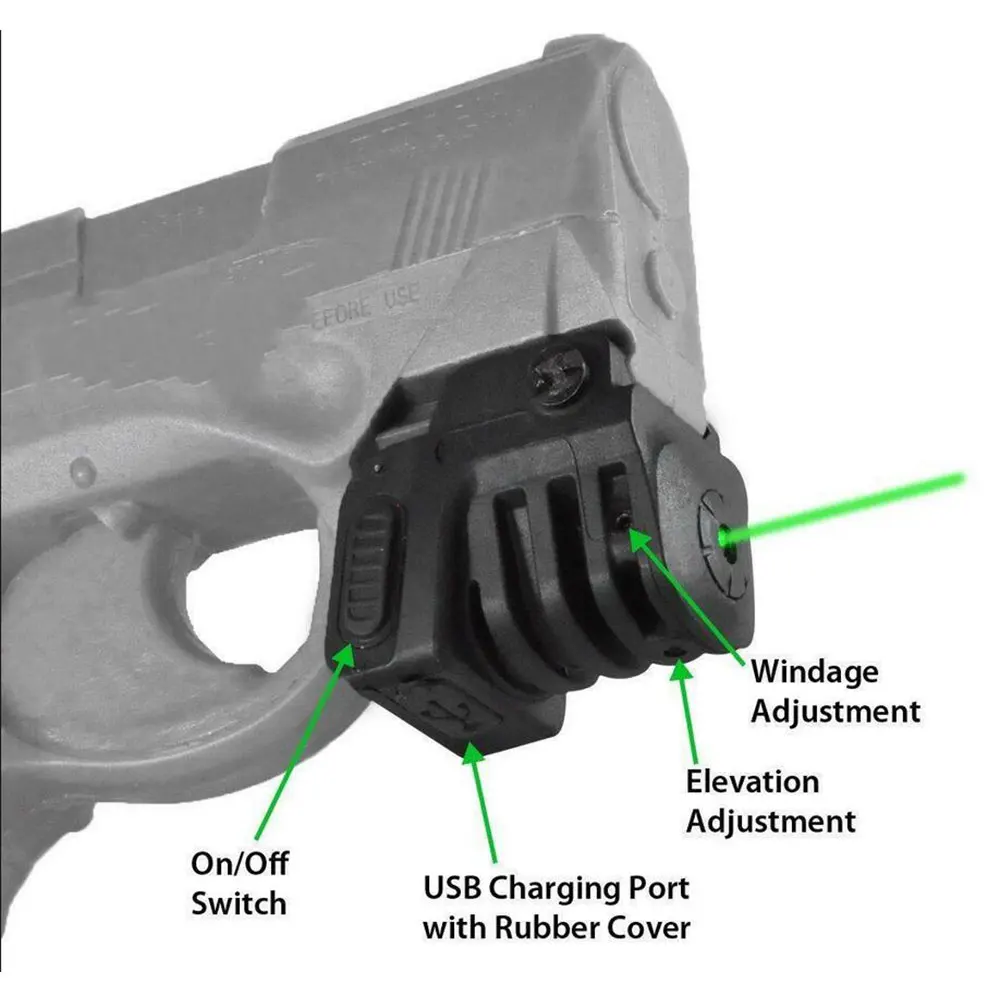Imagem -03 - Laservelocidade-mini Visão Laser Recarregável Usb Azul Vermelho Verde P320 G2c Taurus Acessórios