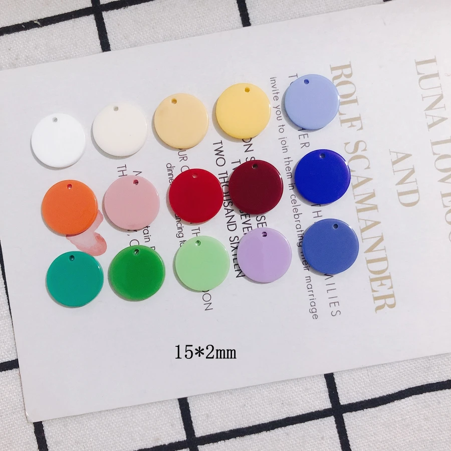 20 pieces / lot Color round acrylic earrings earrings patch accessories materials