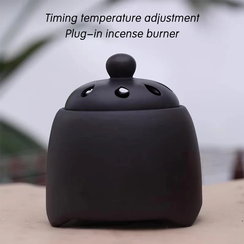 Temperature Adjustable Electric Ceramic Essential Oil Burner Wax Melt Warmer Fragrance Solid Powder Incense Burner Candle Holder