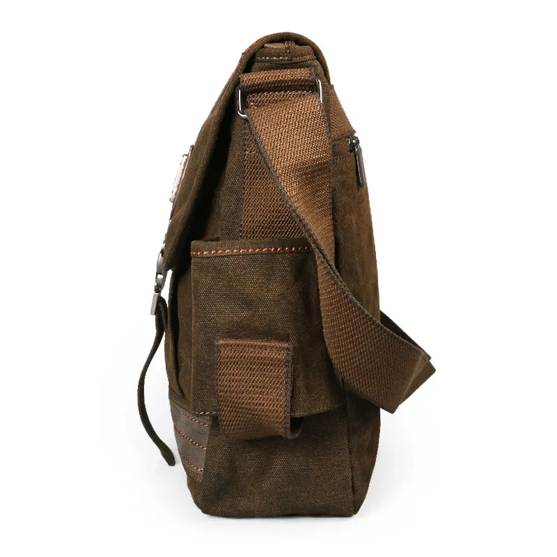 Vintage Canvas Shoulder Bags para homens, resistente ao desgaste, Retro Cross Messenger Bag, Leisure Fashion Package