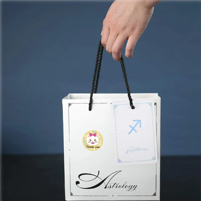 50-500pcs Smile Blessing Cat Animal Sticker Cute Reward Sticker Label School Office Toy Sticker