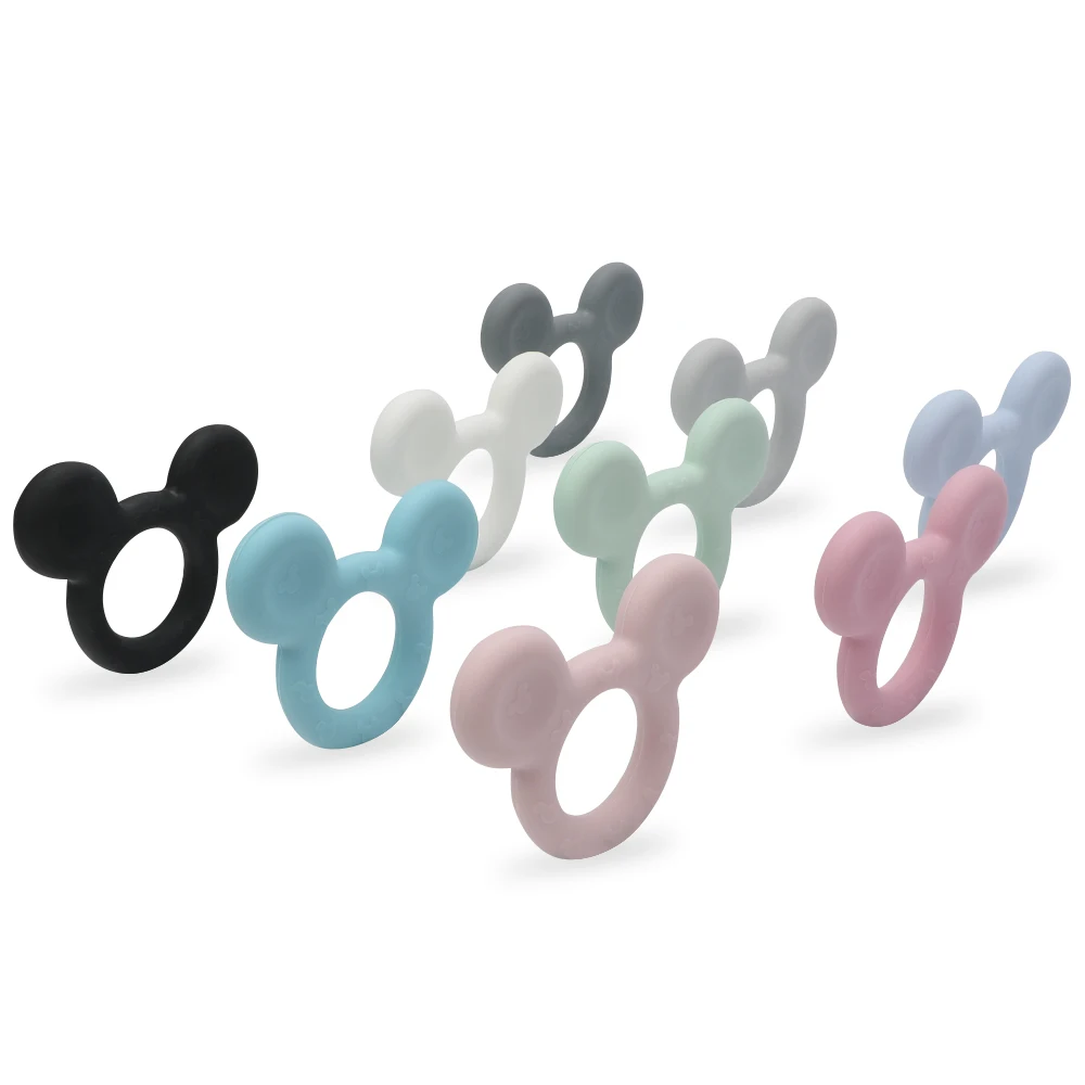 TYRY.HU Mickey Silicone Teether Food Grade DIY Necklace Baby Teether Infant Baby Silicone Charms Kids Teething Gift Toddler Toys