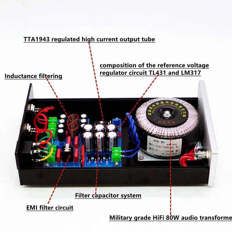 

80w -120w AC filtering High Current low ripple Ultra-low Noise Regulated 7A linear power supply output DC 5V 12V 18v 19v 24V