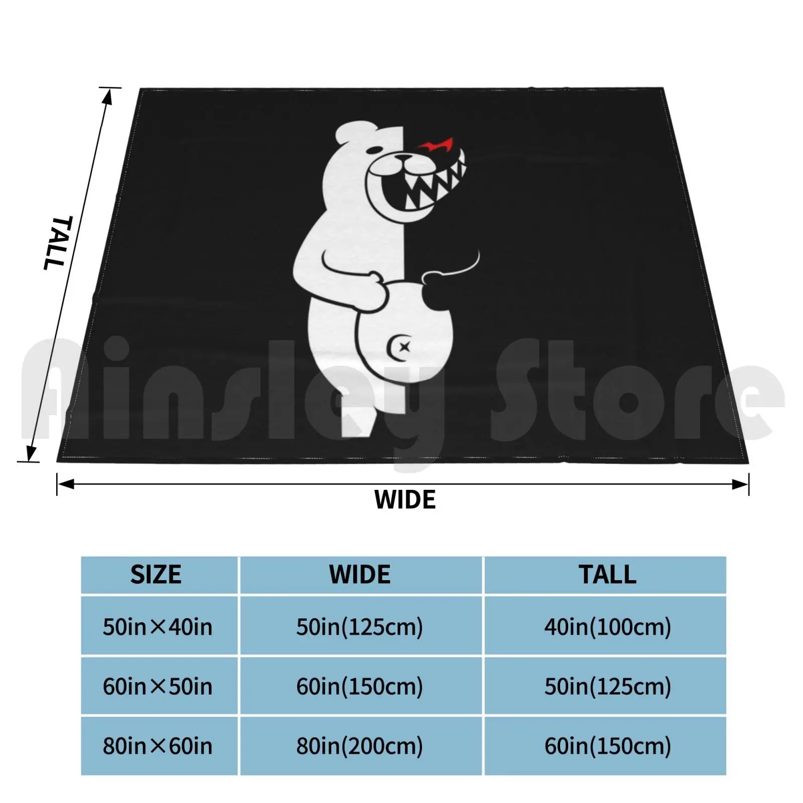 Monokuma Blanket For Sofa Bed Travel Monokuma Anime Manga Danganronpa Dangan Ronpa Monobear Saitama