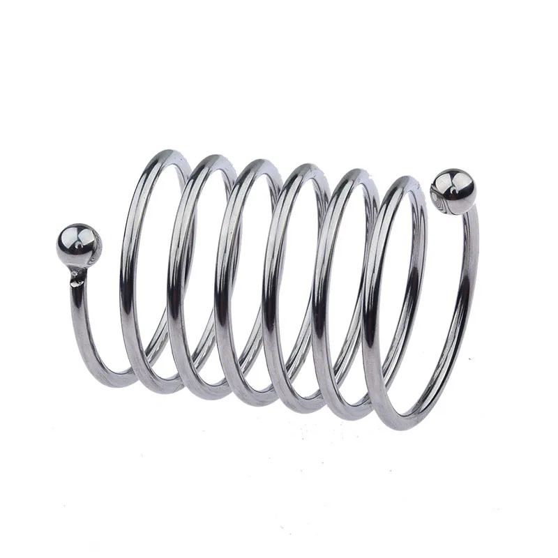 Stainless Steel Penis Dildo Ring Wave Thread Cock Rings Spring Extended Version Male Delay Ejaculation Sex Toys for Men