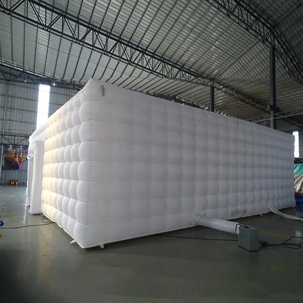 Cabine inflável personalizada da foto da barraca quadrada da barraca do cubo inflável do quadrado do quadrado de 4/5m do branco gigante de alta qualidade com luz conduzida para o evento