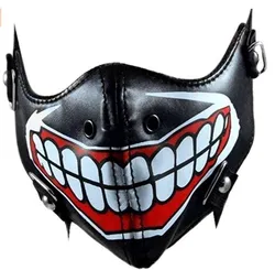 Anime Cosplay Ghoul Masks Big Teeth Punk Mask Punk Synthetic PU Leather Joking Party Leather Masks Motorcycle Performance Mask